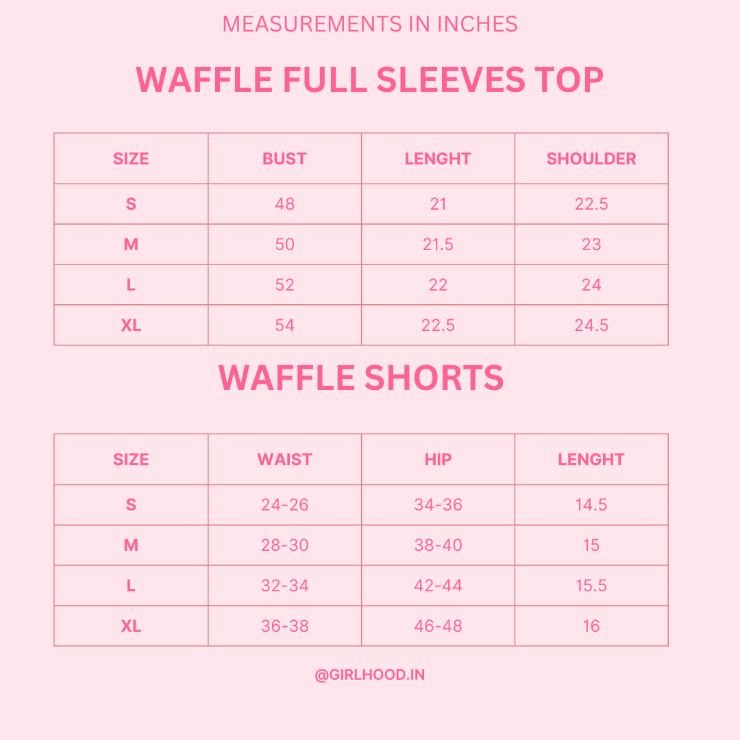 Waffle Full sleeves Top and Shorts - Co-ord Set