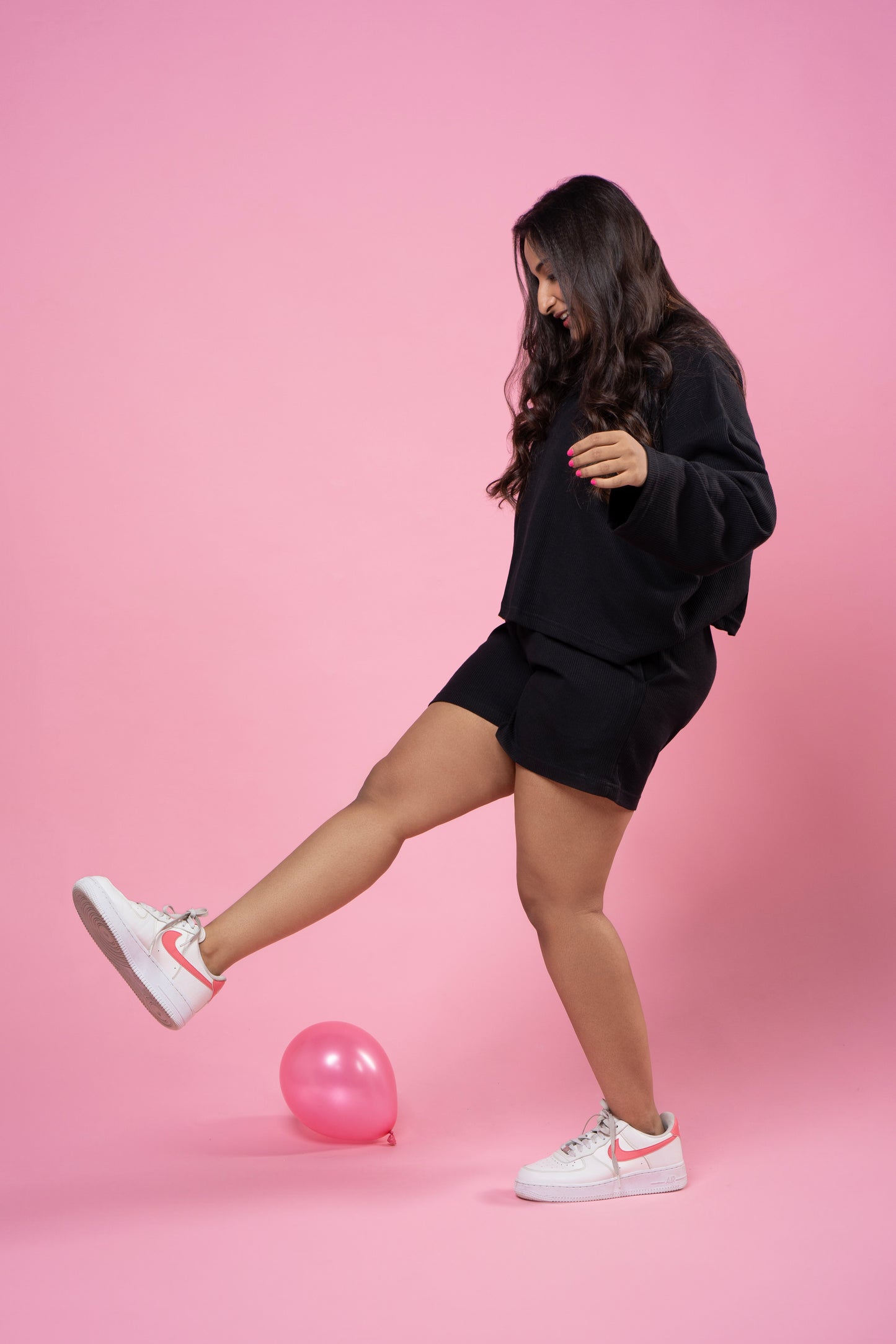 Waffle Full sleeves Top and Shorts - Co-ord Set