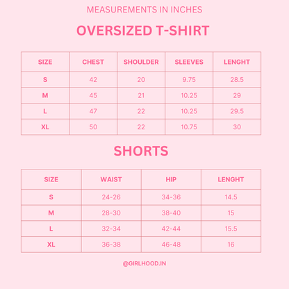 Oversized Tee with shorts Co-ord set